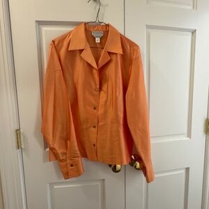 Talbots Collection 100% silk Shimmer Orange 14-excellent condition